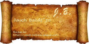 Jauch Balázs névjegykártya